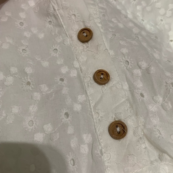 ZARA NWT WOMAN MIDI RUFFLED COMBINED PERFORATED EMBROIDERY DRESS Size Large - Picture 9 of 12